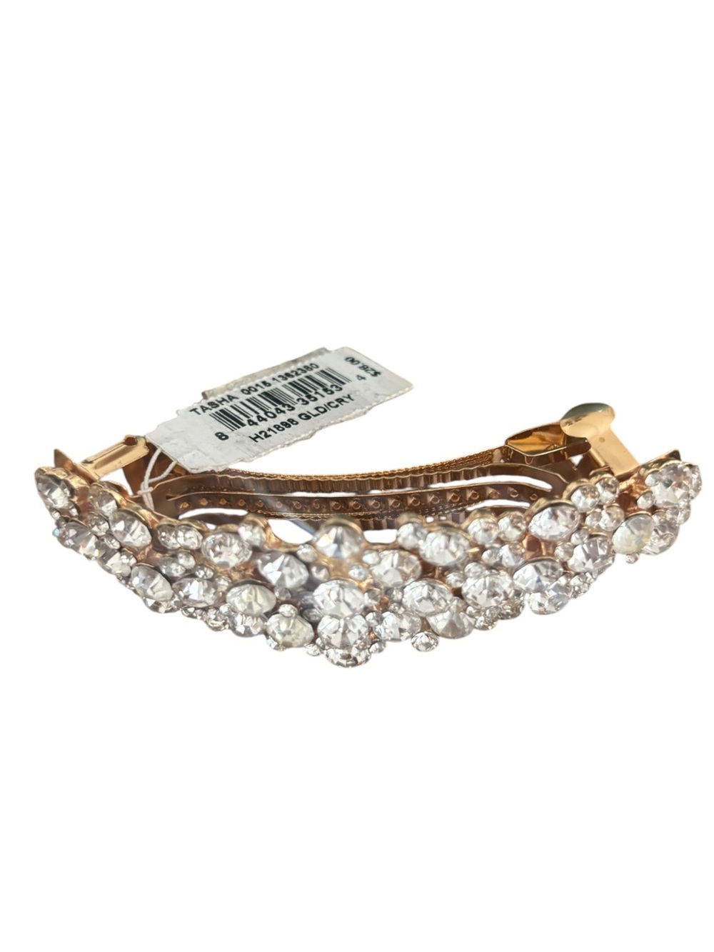 Tasha Gold Crystal Barrette - Picture 2 of 4
